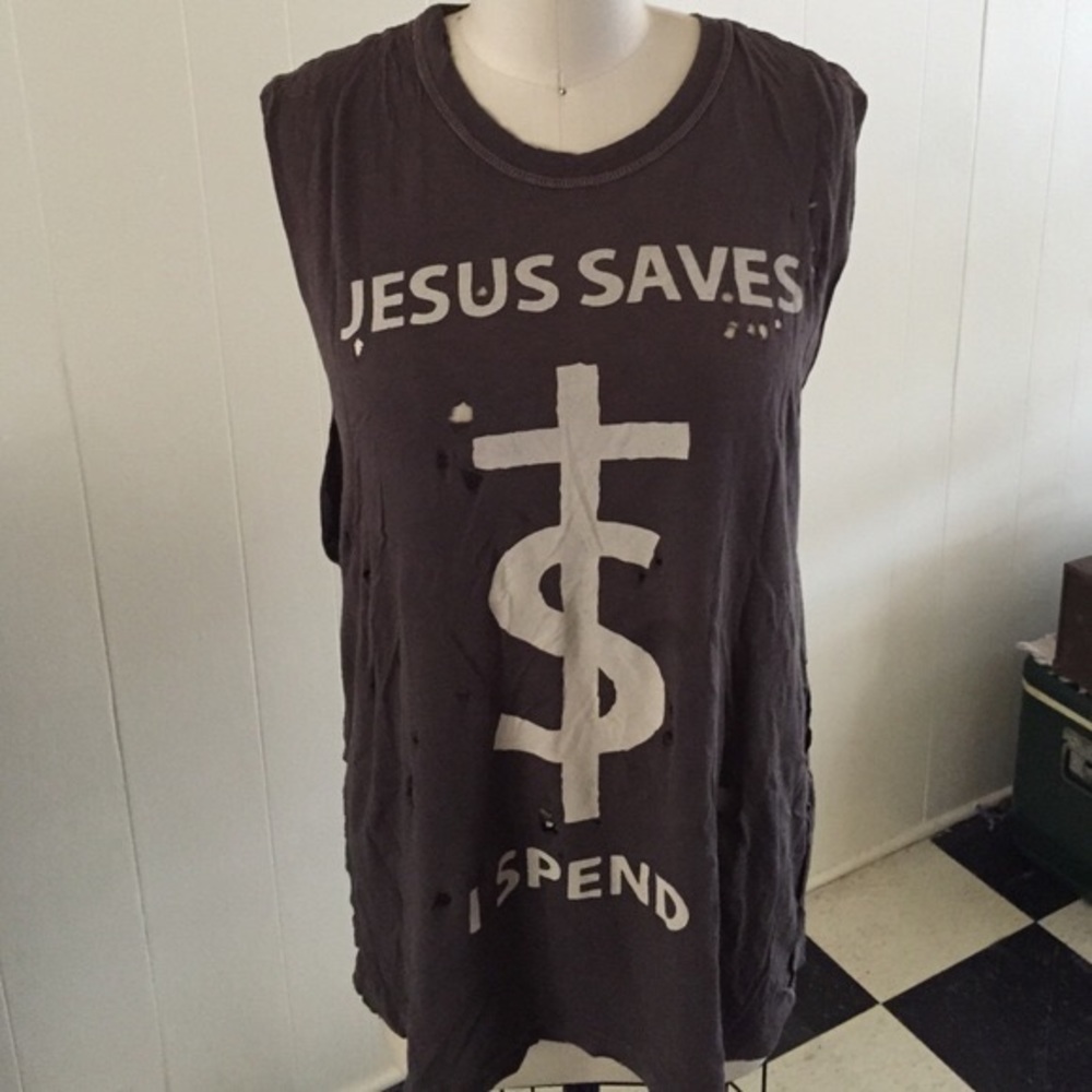 UNIF Jesus Saves I Spend Tank size XL